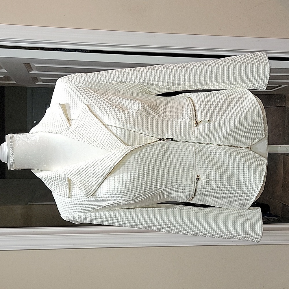 Chico's Textured Moto Style Jacket Women's Size 4 - Picture 1 of 15